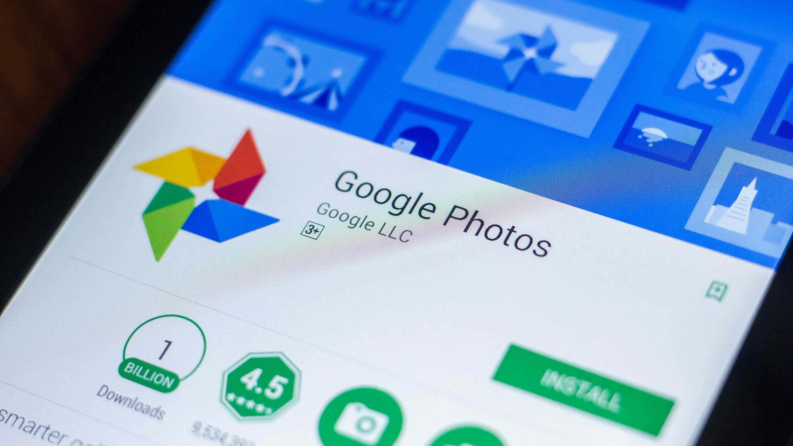 Ryazan, Russia – March 21, 2018 – Google Photos mobile app on a display of mobile PC. Ryazan, Russia - March 21, 2018 - Google Photos mobile app on a display of mobile PC