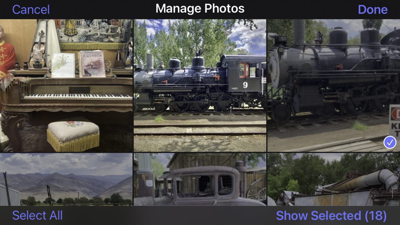 Selecting specific videos and/or photos in the Manage Photos section of your Memories video.