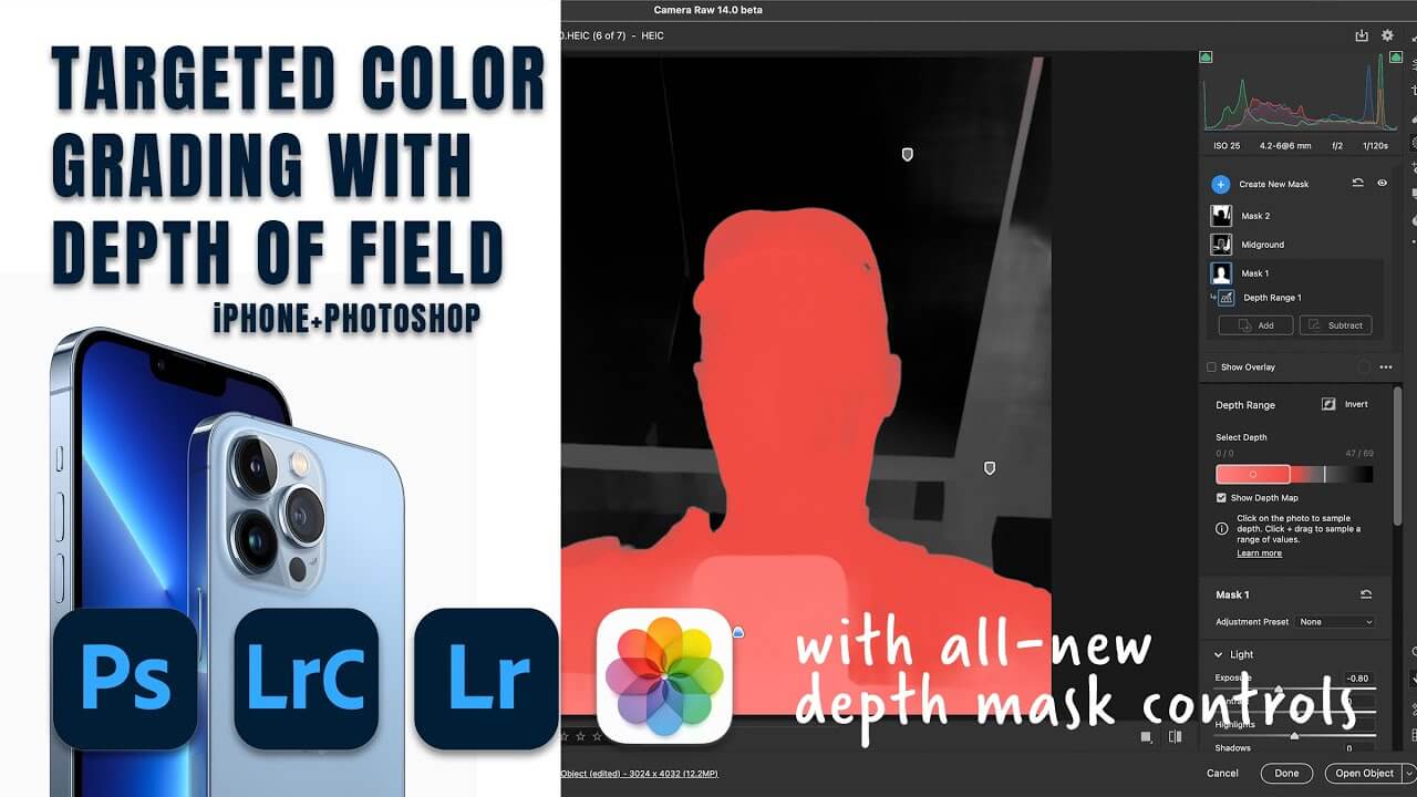 Using Depth Maps from iPhone with Photoshop or Lightroom - youtube